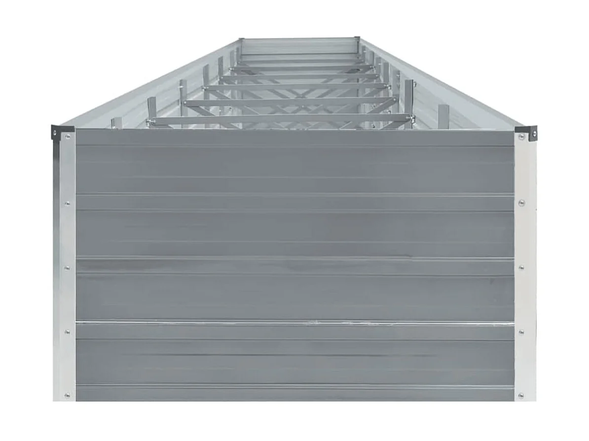 Jardinera de acero galvanizado gris 600x80x45 cm ES56222