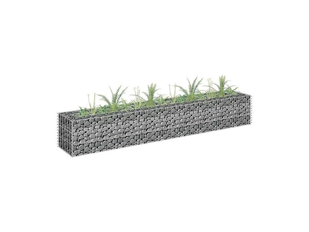 Lit surélevé à gabion Acier galvanisé 180x30x30 cm WVGQ9545