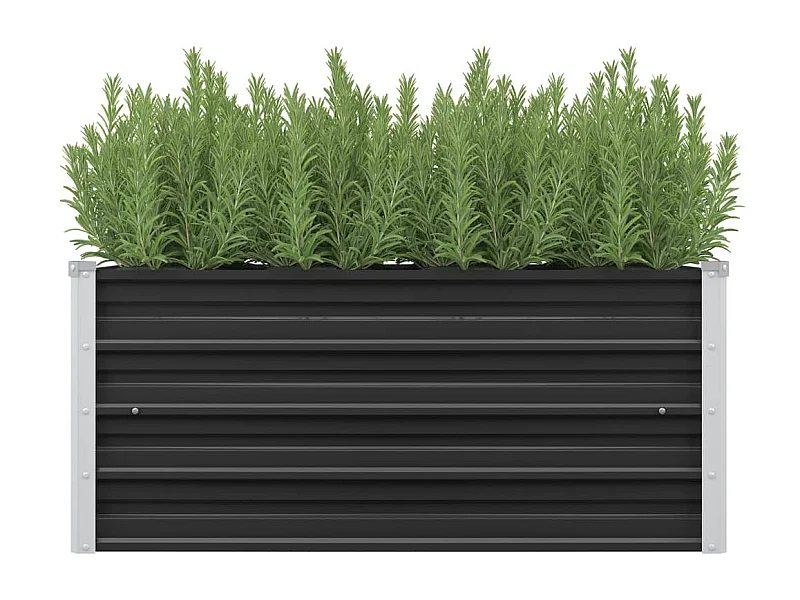Jardinera de acero galvanizado gris antracita 100x40x45 cm ES45348