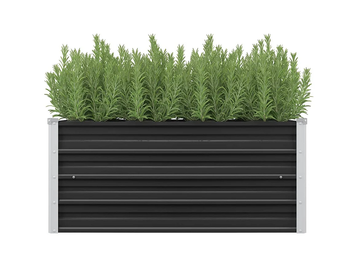 Jardinera de acero galvanizado gris antracita 100x40x45 cm ES45348