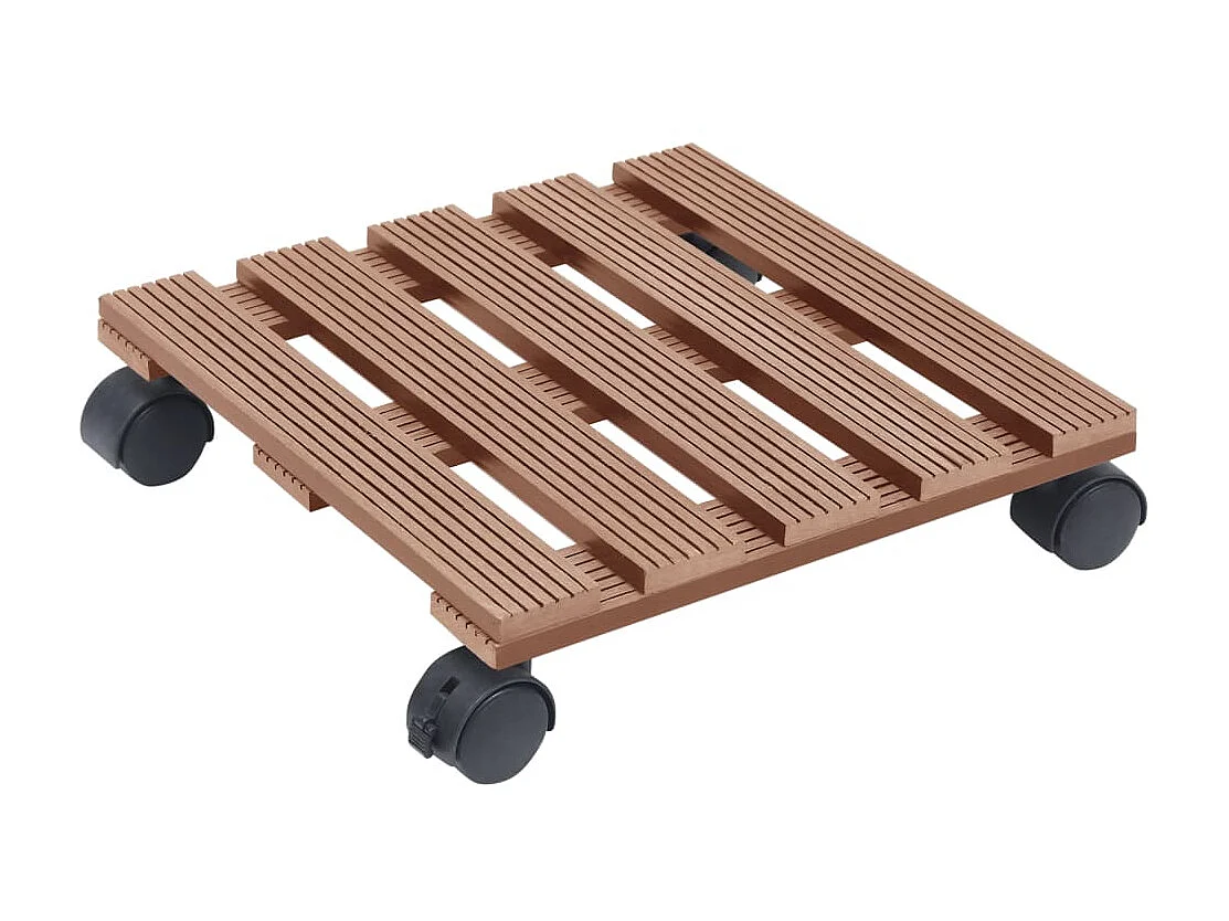 Chariots à plantes 4 pcs Marron 30x30x7,5 cm WPC BE9291