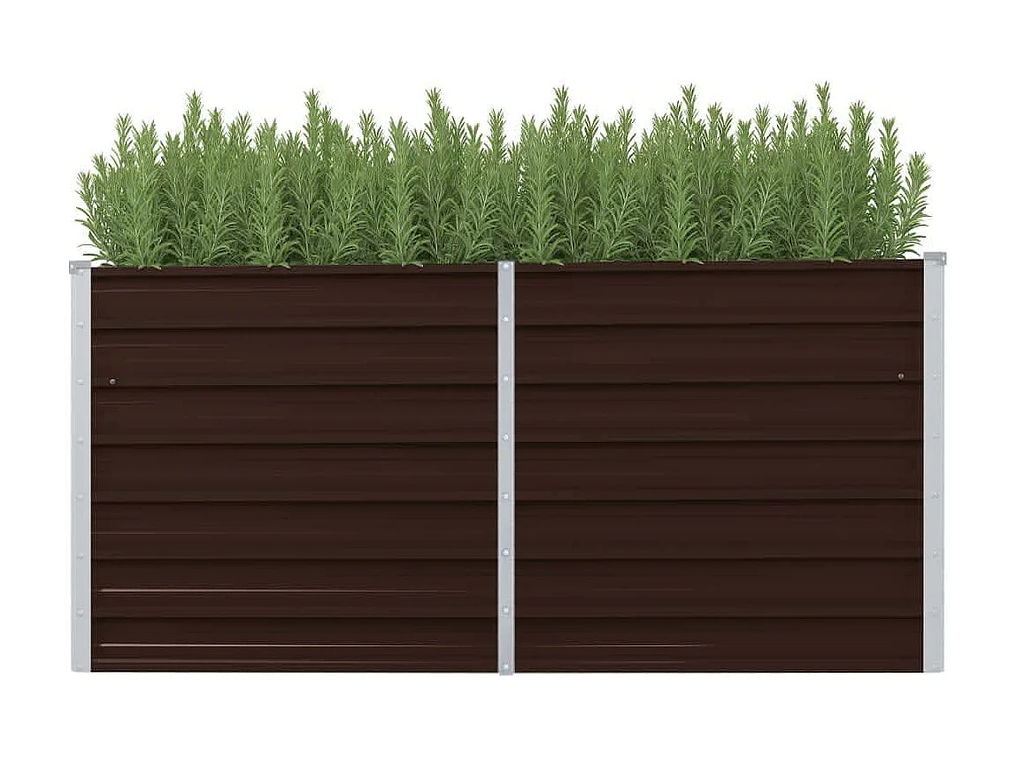 Jardinera de acero galvanizado marrón 160x40x77 cm ES77919