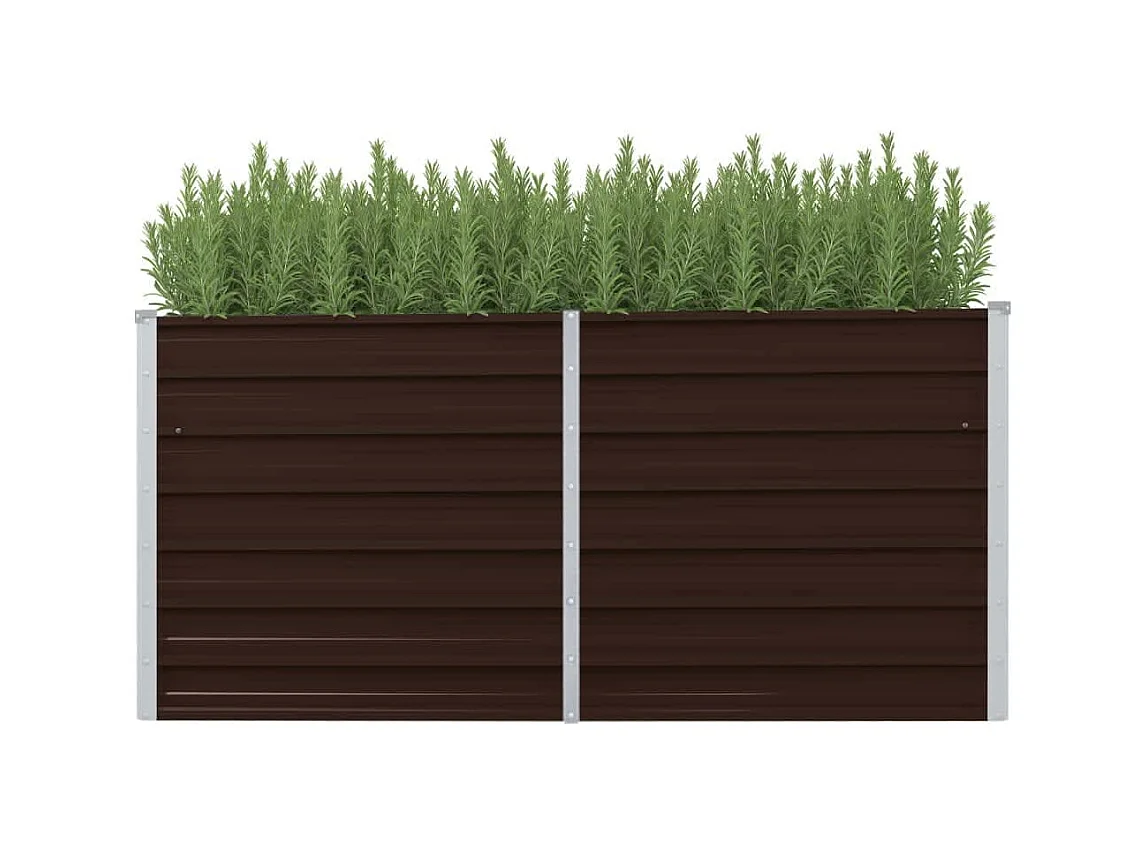 Jardinera de acero galvanizado marrón 160x40x77 cm ES77919