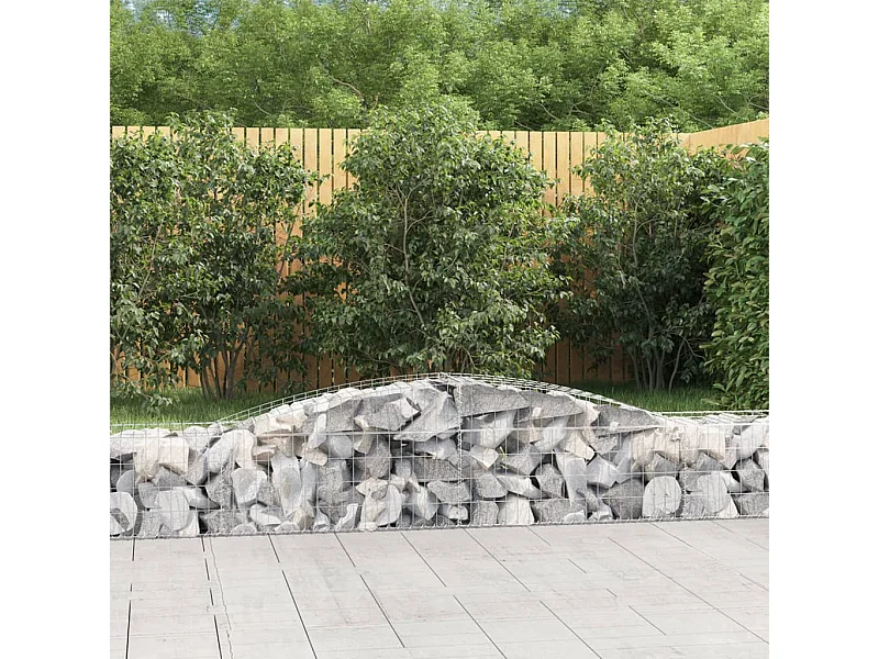 Cestas de gaviones 2 uds forma de arco hierro 400x50x40/60 cm ES71644