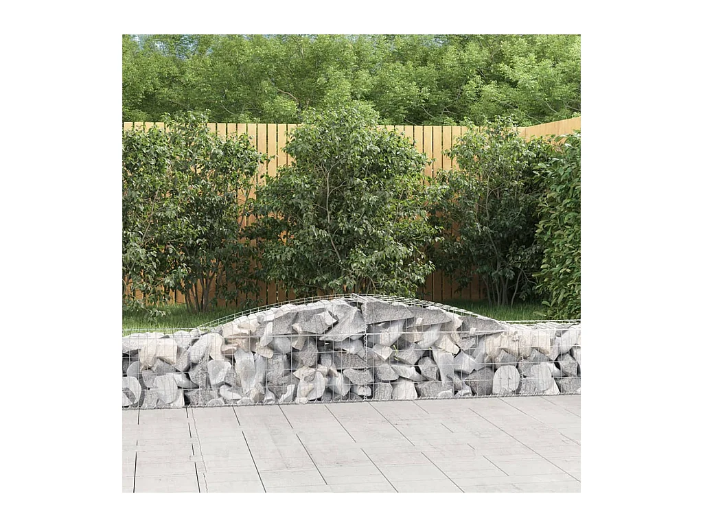 Paniers à gabions arqués 2 pcs 400x50x40/60 cm Fer galvanisé WVGQ3737