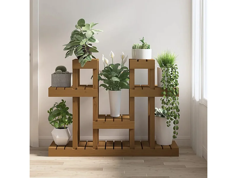 Suporte para plantas 104,5x25x77,5 cm pinho maciço castanho mel PT539236