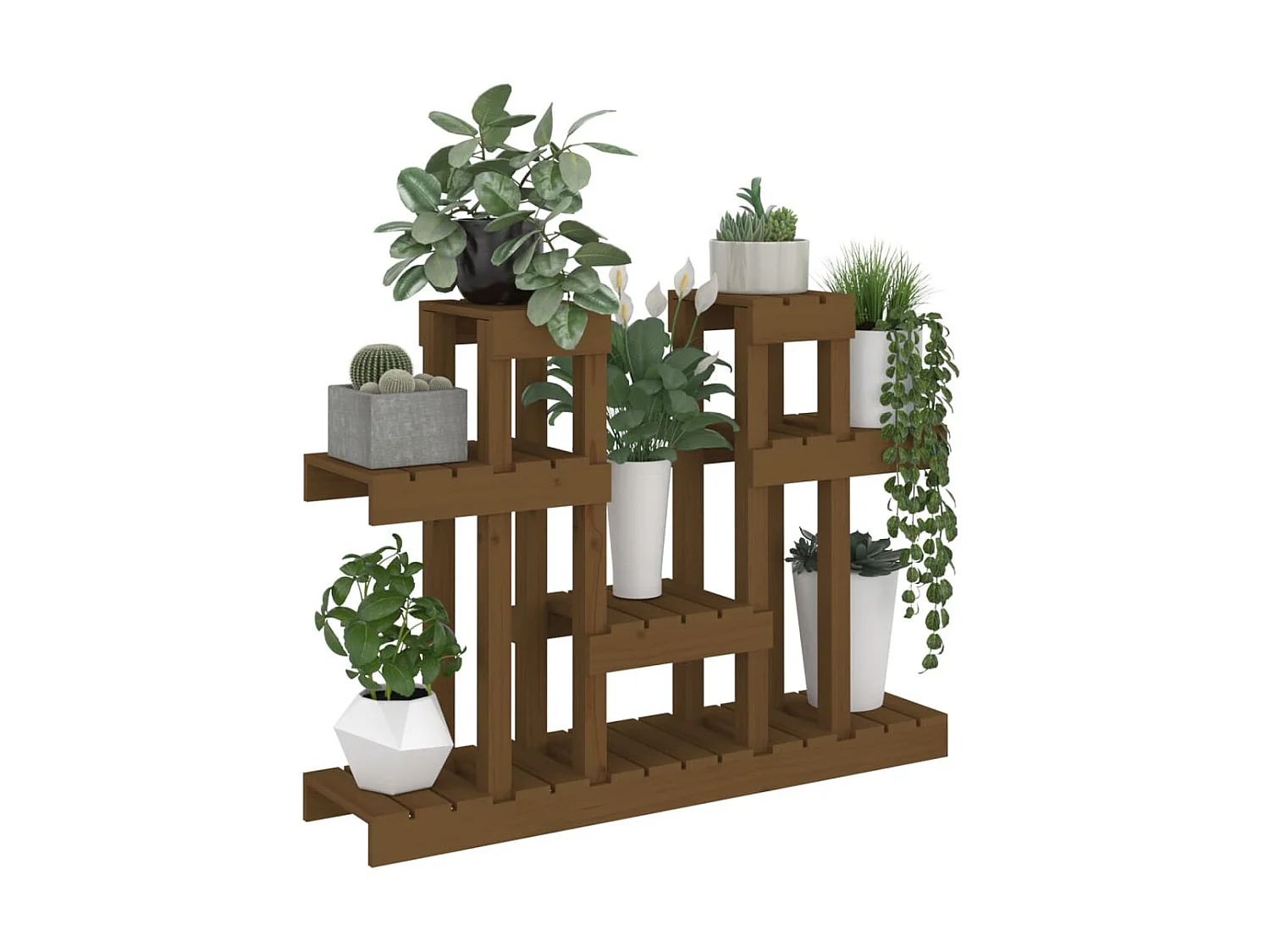 Suporte para plantas 104,5x25x77,5 cm pinho maciço castanho mel PT539236