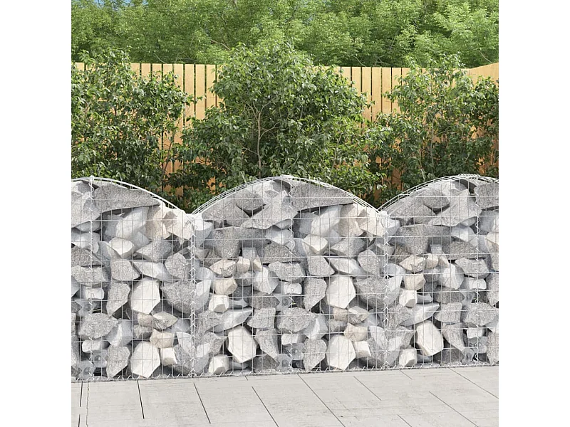 Panier de gabions arqué 100x30x80/100 cm Fer galvanisé WVGQ4190