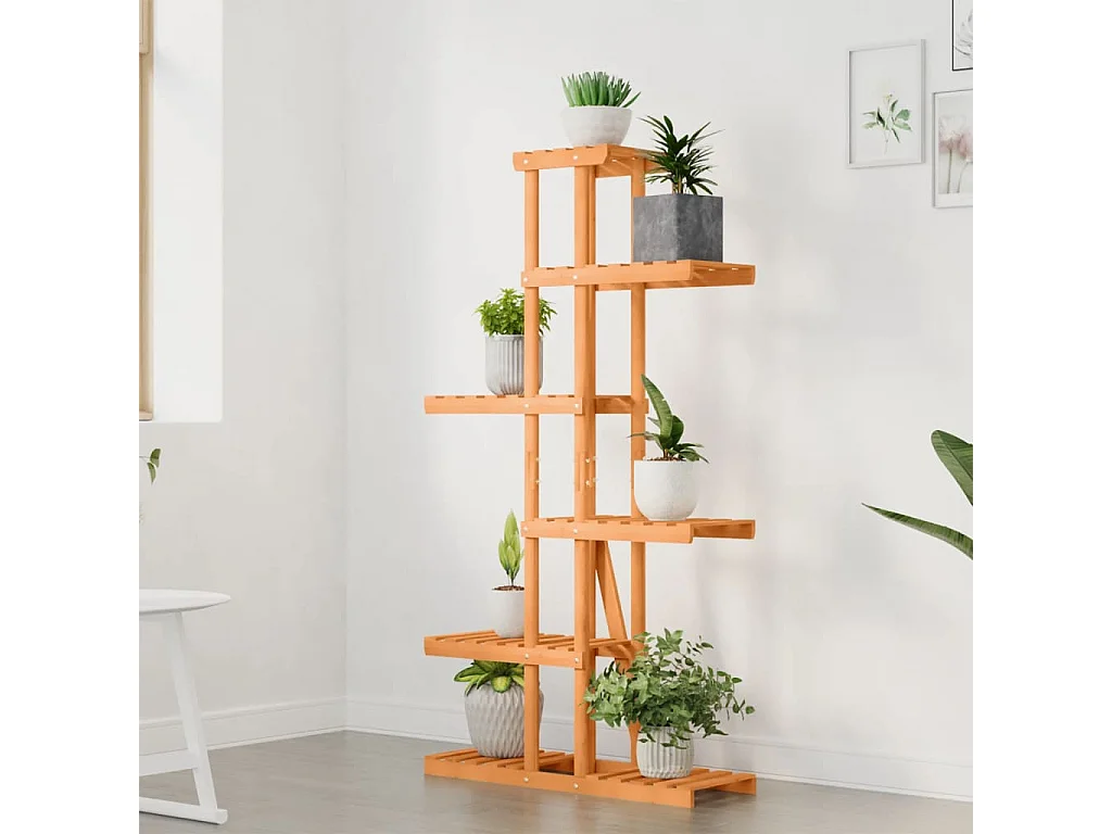 Soporte para flores de madera maciza abeto 75x25x140,5 cm ES48447