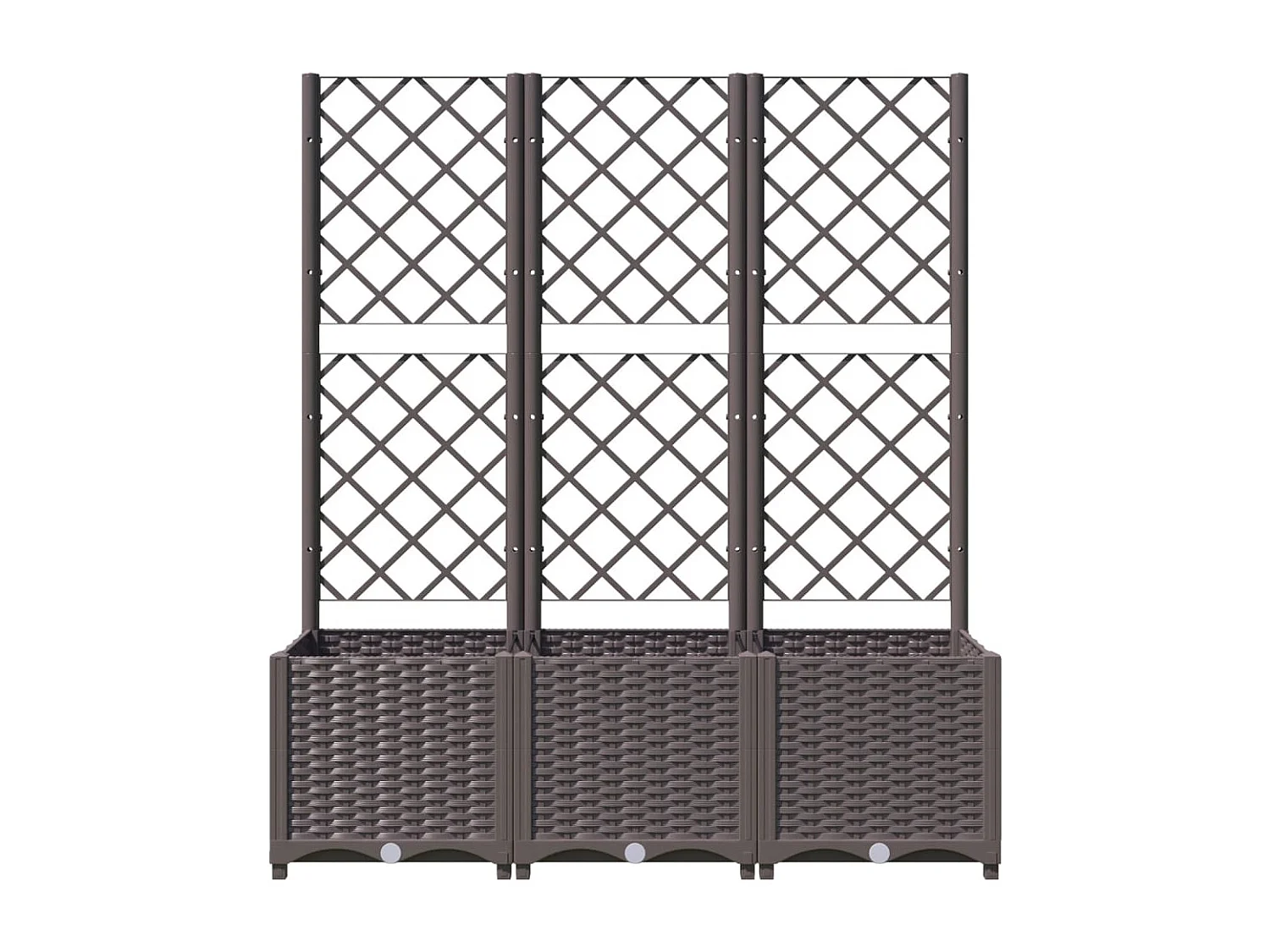 Jardinière avec treillis Marron 120x40x136 cm PP BE3585