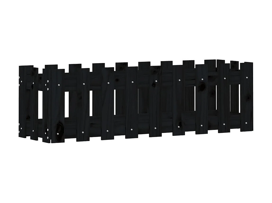Plantenbak verhoogd hekontwerp 100x30x30 cm grenenhout zwart