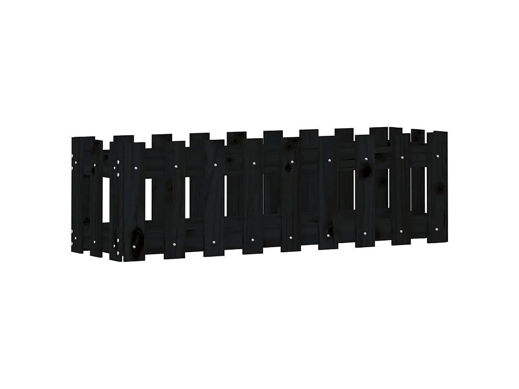 Plantenbak verhoogd hekontwerp 100x30x30 cm grenenhout zwart