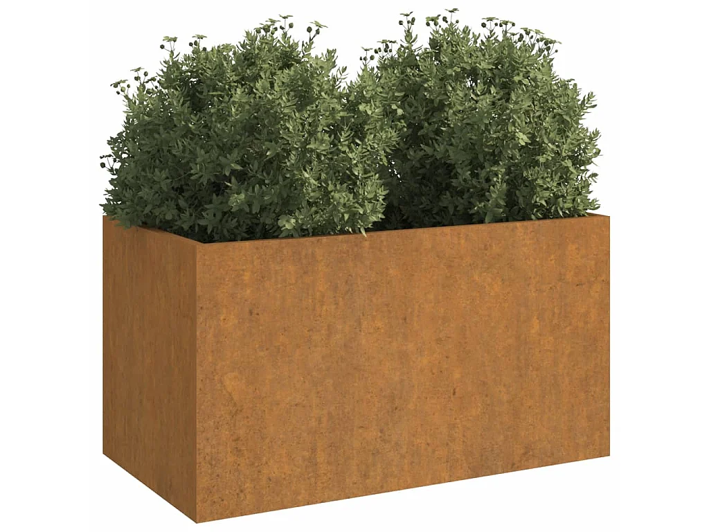 Jardinière 62x30x29 cm acier corten BE1332