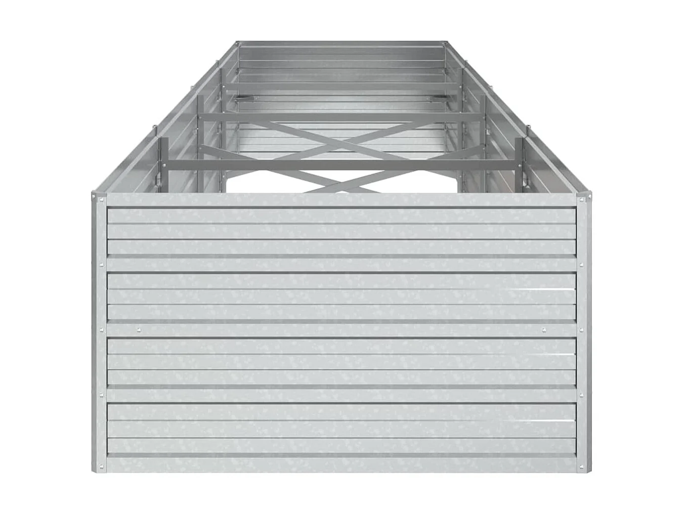 Jardinera de acero galvanizado plateado 320x80x45 cm ES60725