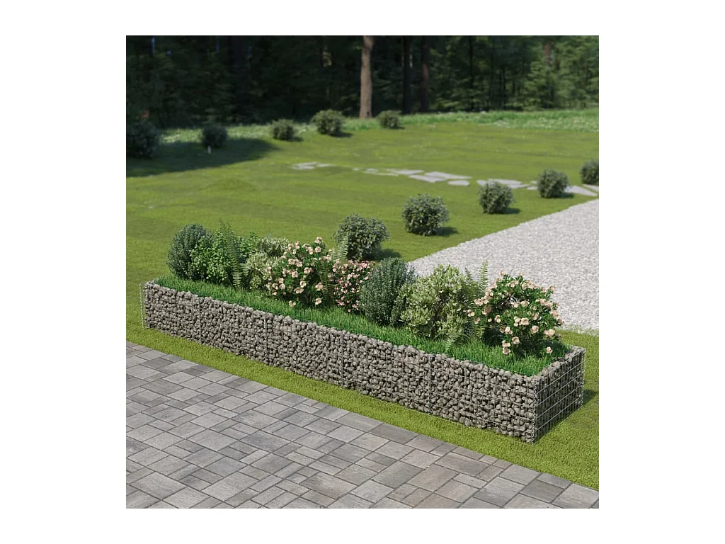 Lit surélevé à gabion Acier galvanisé 450x90x50 cm WVGQ6735