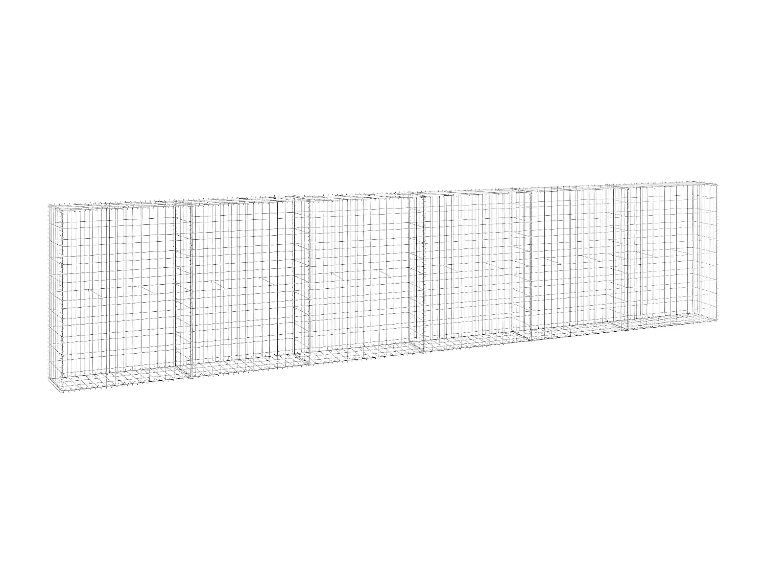 Mur en gabion avec couvercles Acier galvanisé 300x30x100 cm WVGQ6015
