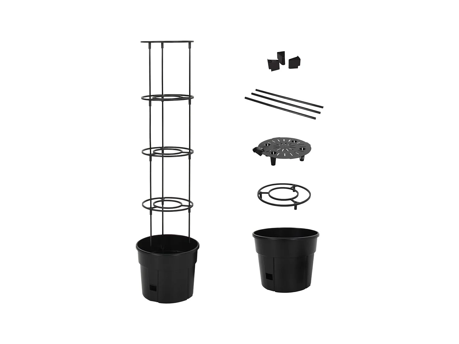 Jardinière à tomate Anthracite Ø29,5x115 cm Polypropylène BE5954