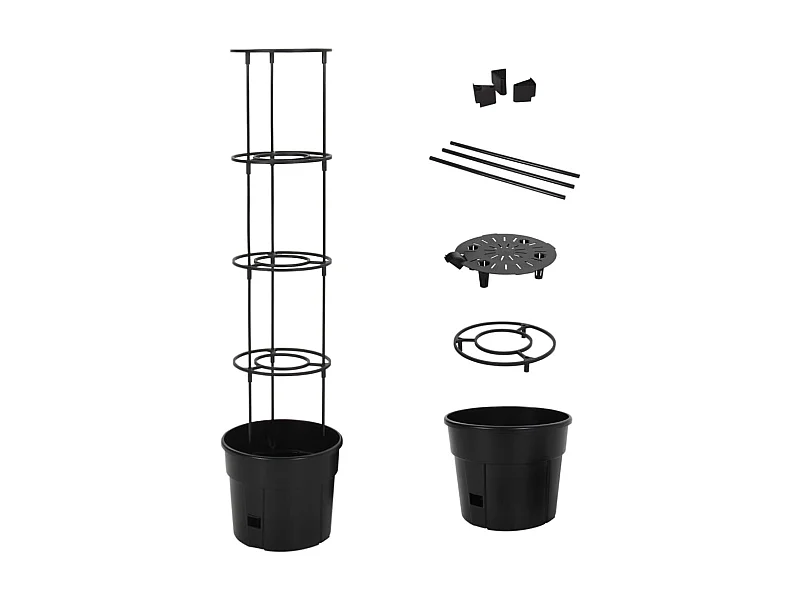 Macetero para tomates polipropileno antracita Ø29,5x115 cm ES906386