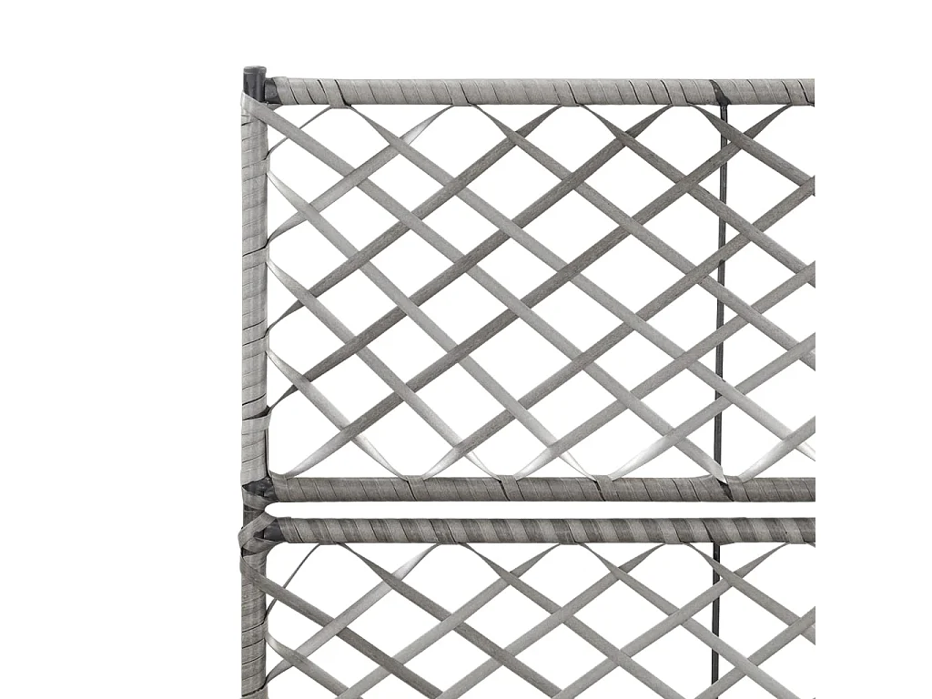 Enrejado y Jardinera 2 macetas ratán sintético gris 58x30x107 cm ES38153