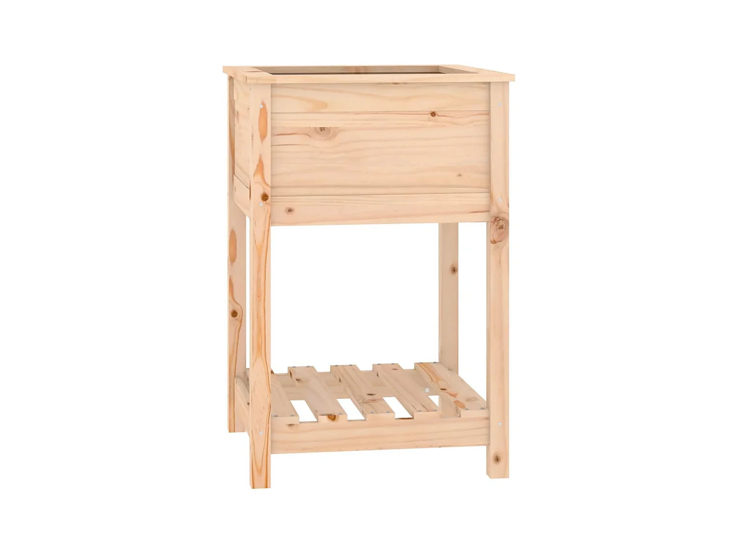 Jardinière avec étagère 54x54x81 cm Bois massif de pin BE6743