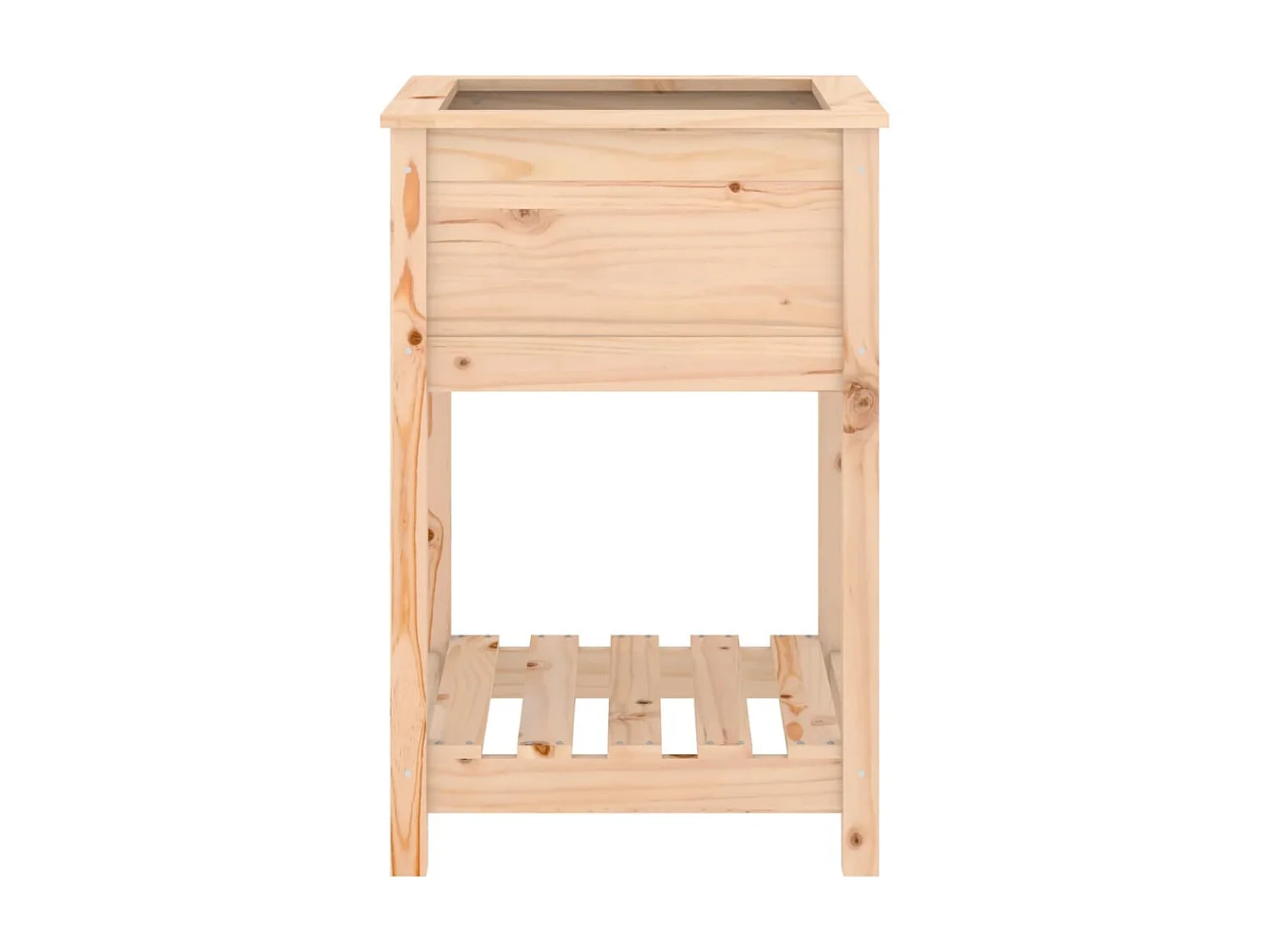 Plantenbak met schap 54x54x81 cm massief grenenhout NL893912