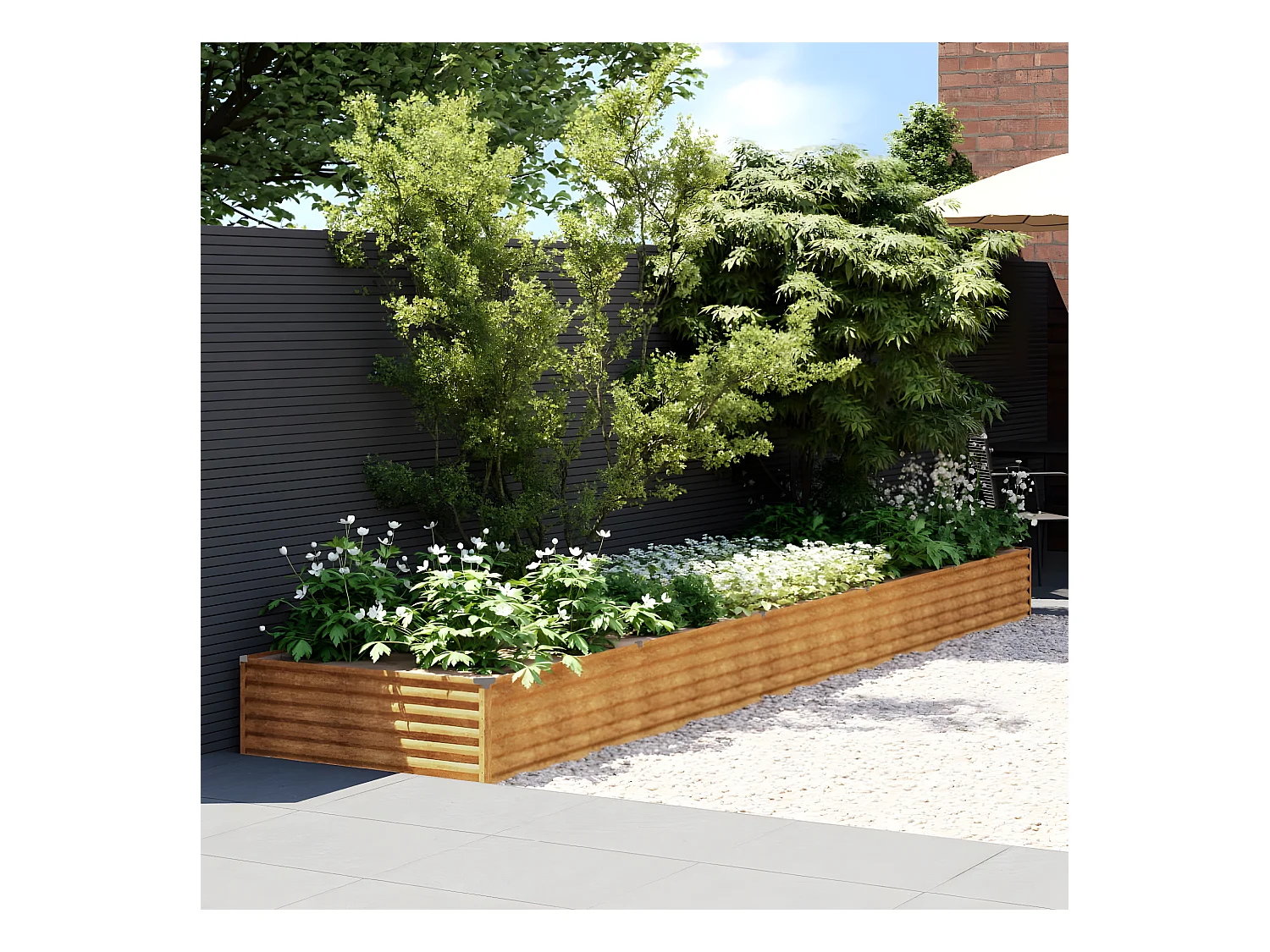 Jardinera acero corten 482x100x36 cm ES10922