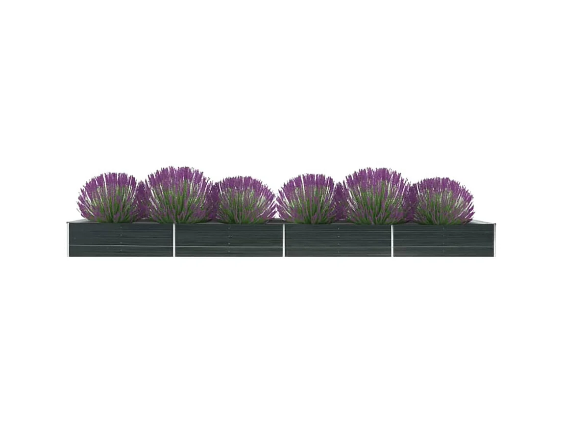 Jardinera de acero galvanizado gris antracita 600x80x45 cm ES99114