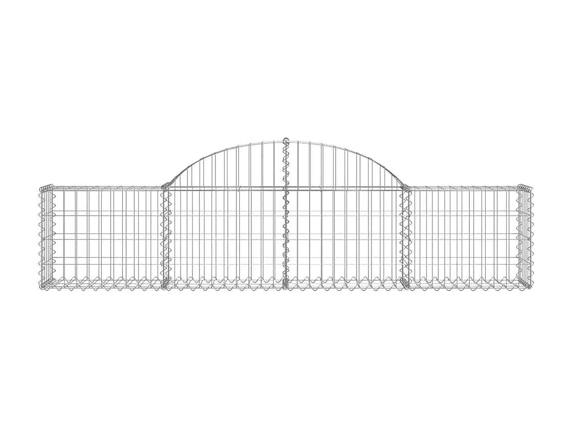 Cestos gabião arqueados 8 pcs 200x30x40/60 cm ferro galvanizado PT753633