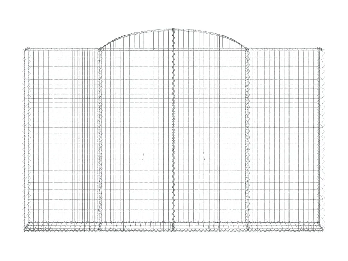 Panier de gabions arqué 300x30x180/200 cm Fer galvanisé WVGQ1121