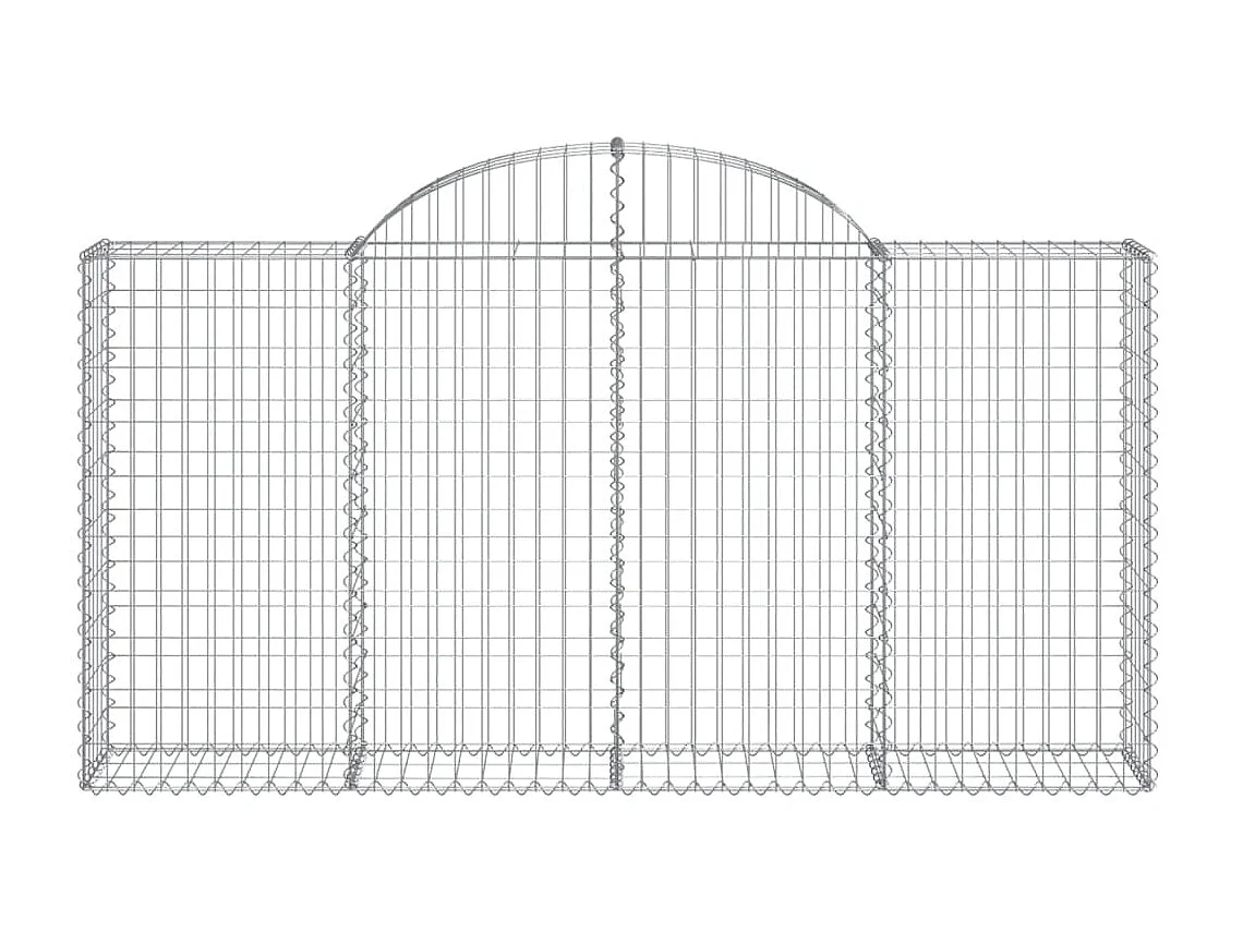 Paniers à gabions arqués 2 pcs 200x30x100/120 cm Fer galvanisé WVGQ4597