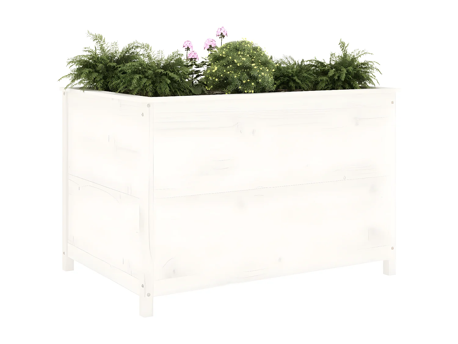 Jardinera elevado de jardín madera de pino blanco 119,5x82,5x78cm ES58515