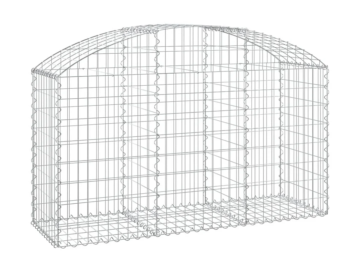 Cesta de gaviones forma arco hierro galvanizado 150x50x80/100cm ES35435