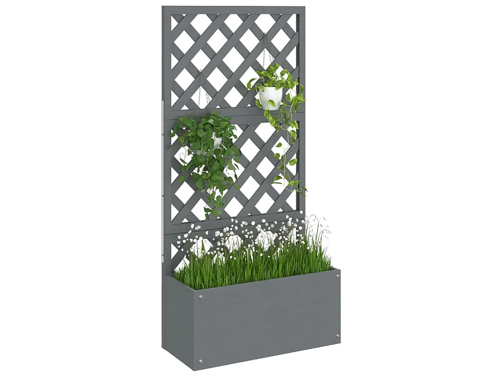 Jardinière en treillis Gris 65x33x135 cm WPC BE2111