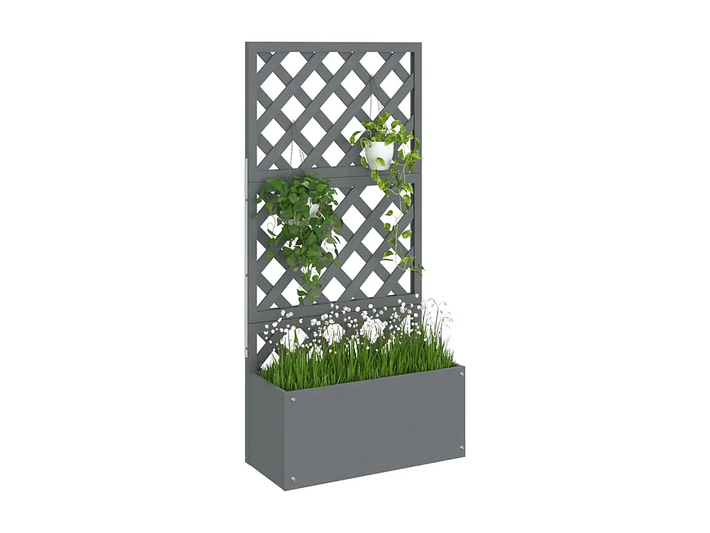 Jardinière en treillis Gris 65x33x135 cm WPC BE2111