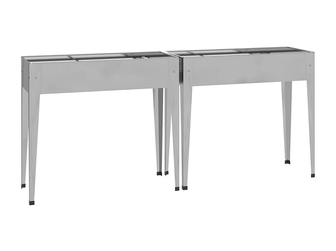 Jardinières 2 pcs Acier galvanisé BE4243