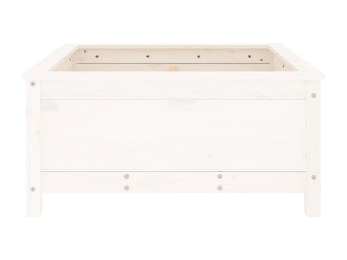 Jardinière blanc 82,5x82,5x39 cm bois massif de pin BE5800