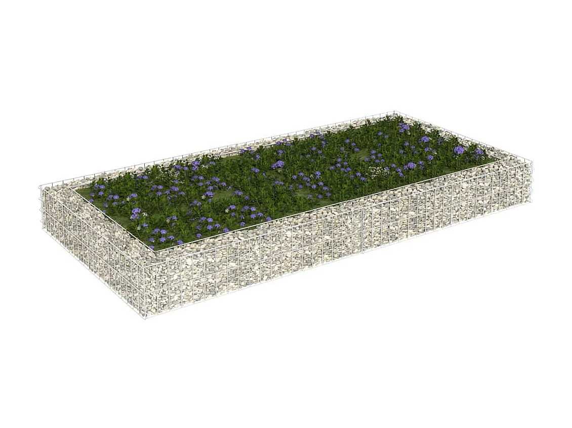 Lit surélevé à gabion Acier galvanisé 200x100x20 cm WVGQ8894