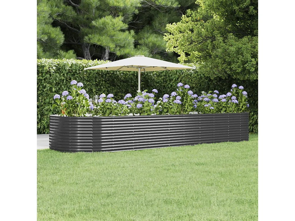 Jardinière Lit surélevé de jardin Anthracite Acier enduit de poudre WVGQ6953