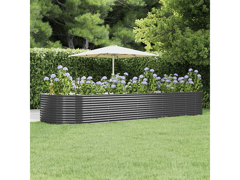 Jardinière Lit surélevé de jardin Anthracite Acier enduit de poudre WVGQ6953