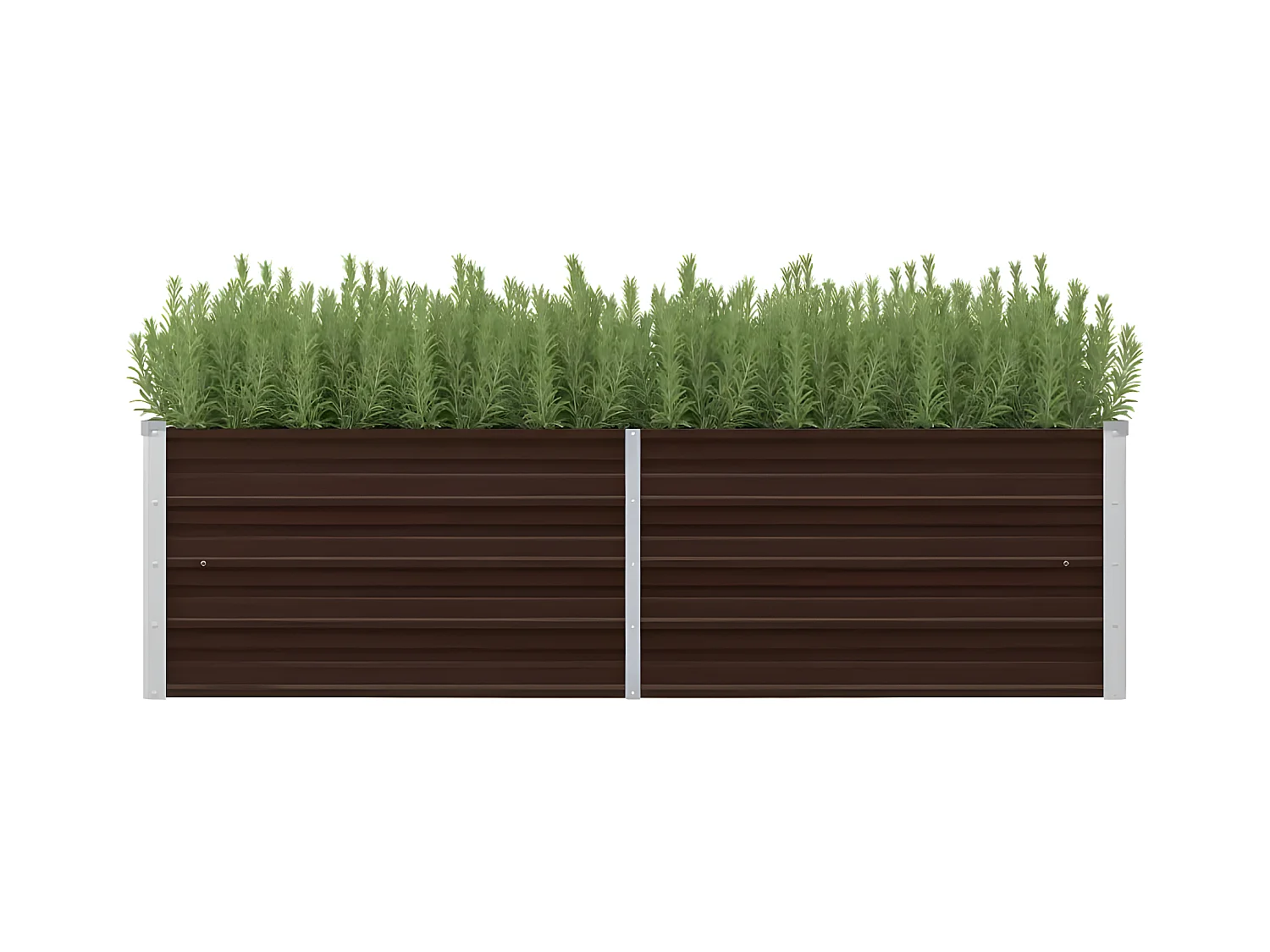 Jardinera de acero galvanizado marrón 160x40x45 cm ES21364