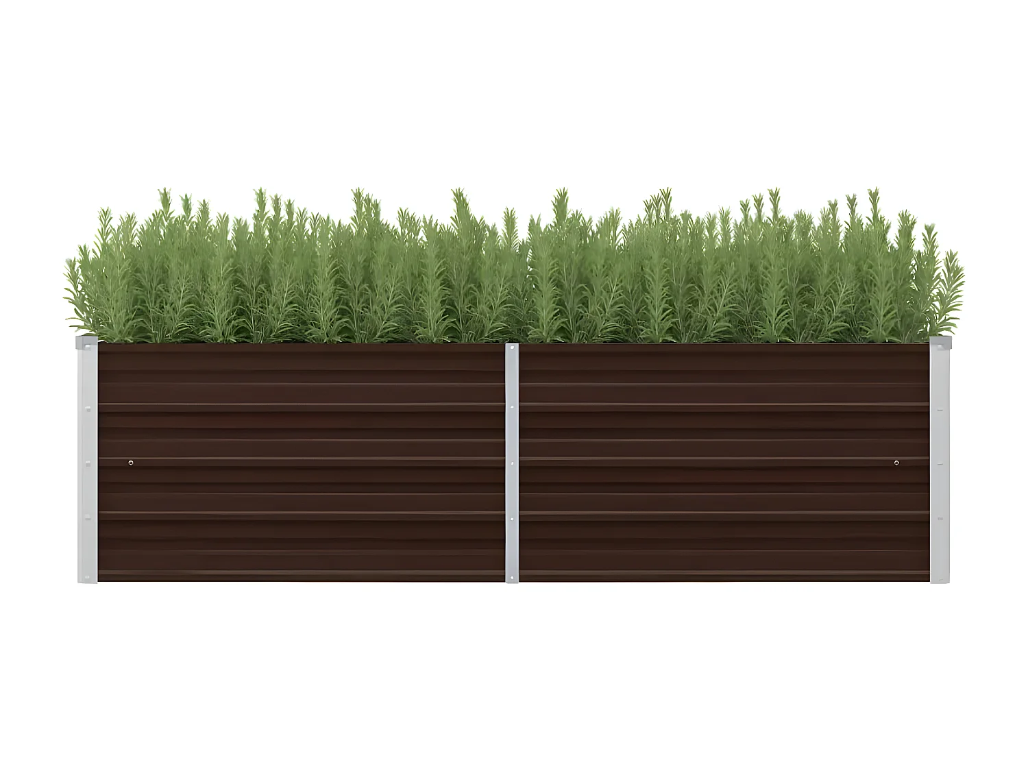 Canteiro elevado de jardim aço galvanizado 160x40x45cm castanho PT848765