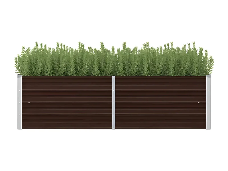 Jardinera de acero galvanizado marrón 160x40x45 cm ES21364