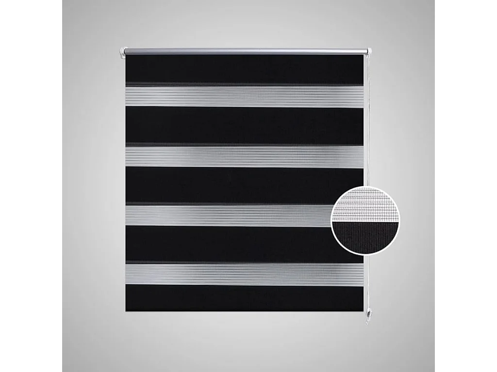 Estore de rolo 140 x 175 cm, linhas de zebra / Preto PT772476