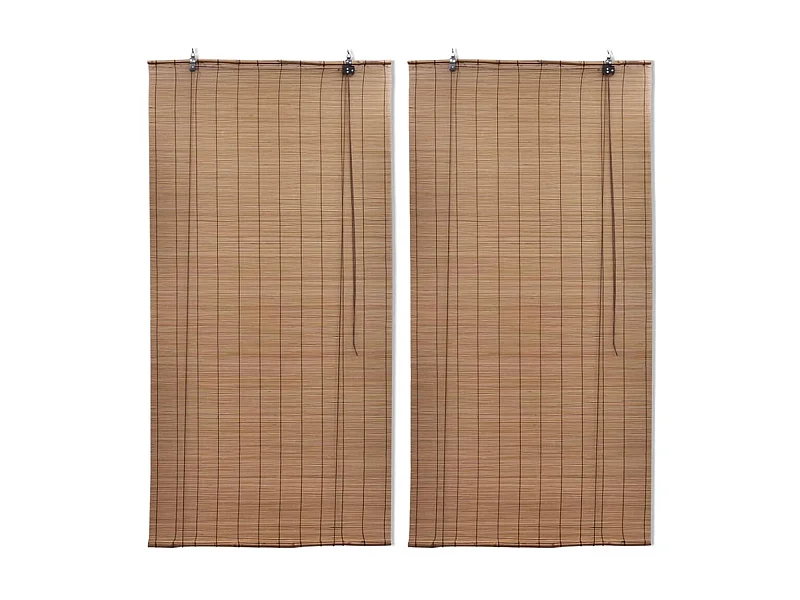 Rolgordijnen 2 st 80x160 cm bamboe bruin NL982823