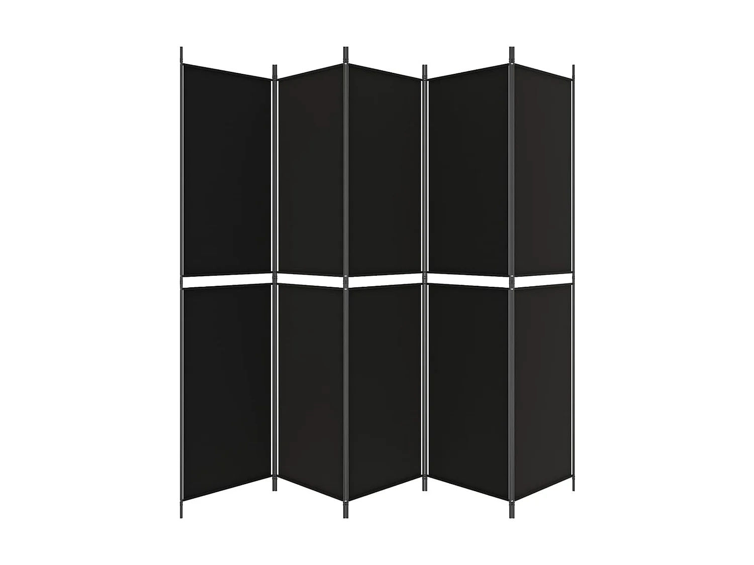 Paravent 5 panneaux Noir 250x220 cm Tissu WVGQ5275