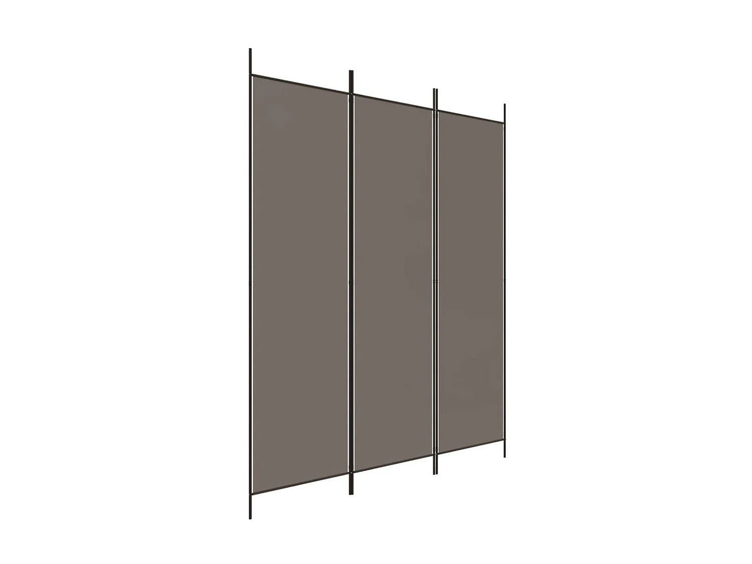 Biombo divisor de 3 paneles de tela gris antracita 150x200 cm ES181735