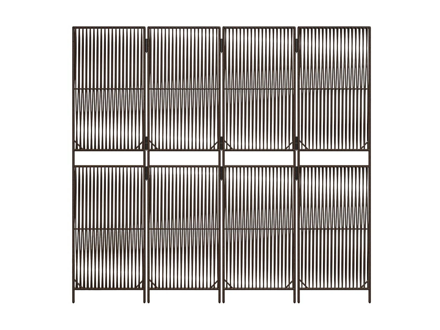 Paravent 4 panneaux marron résine tressée WVGQ6472