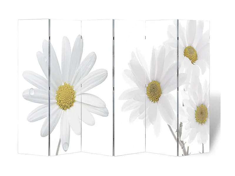 Biombo dobrável com estampa de flores 217x170 cm PT650384