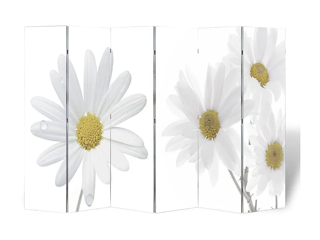 Biombo dobrável com estampa de flores 217x170 cm PT650384