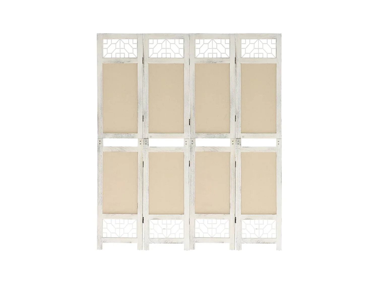 Paravent 4 panneaux Crème 140x165 cm Tissu WVGQ3147